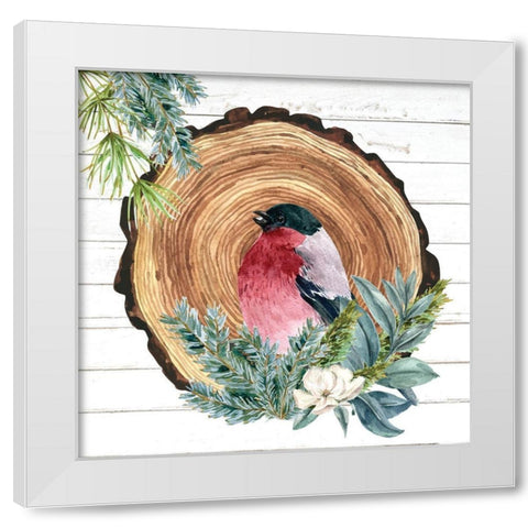 Winter Birds 3 White Modern Wood Framed Art Print by Allen, Kimberly