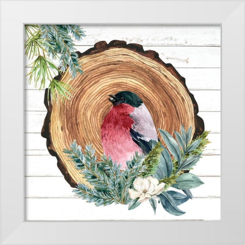 Winter Birds 3 White Modern Wood Framed Art Print by Allen, Kimberly
