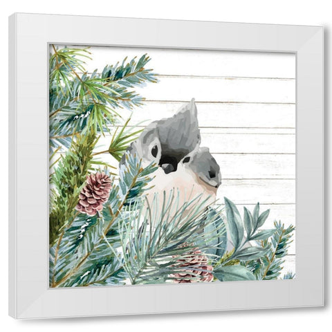 Winter Birds 4 White Modern Wood Framed Art Print by Allen, Kimberly