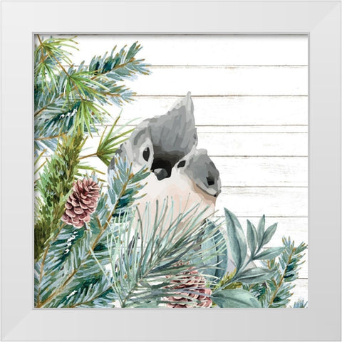 Winter Birds 4 White Modern Wood Framed Art Print by Allen, Kimberly