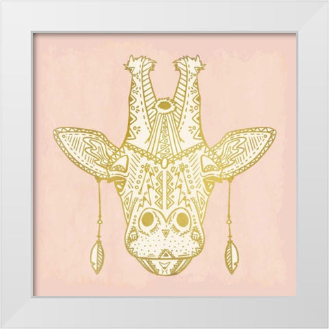 Native Giraffe White Modern Wood Framed Art Print by Allen, Kimberly