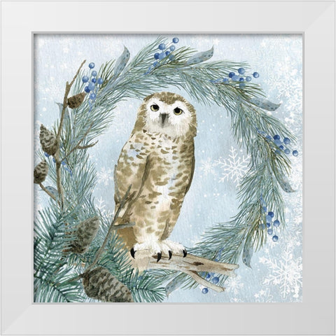Winter Owl 3 White Modern Wood Framed Art Print by Allen, Kimberly