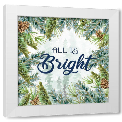 Woodland Christmas 4 White Modern Wood Framed Art Print by Allen, Kimberly