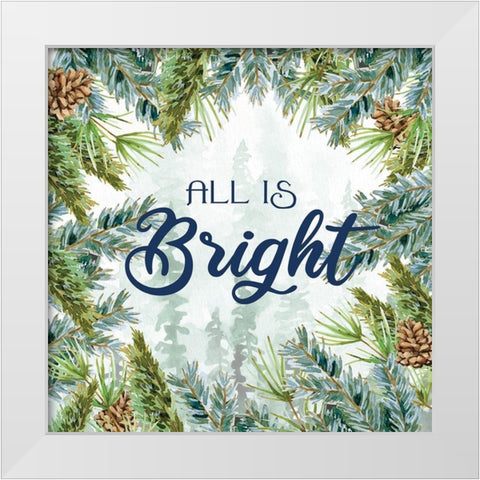 Woodland Christmas 4 White Modern Wood Framed Art Print by Allen, Kimberly