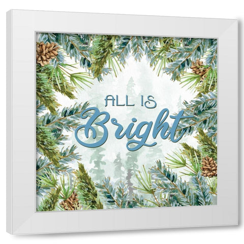 Woodland Christmas 4 White Modern Wood Framed Art Print by Allen, Kimberly