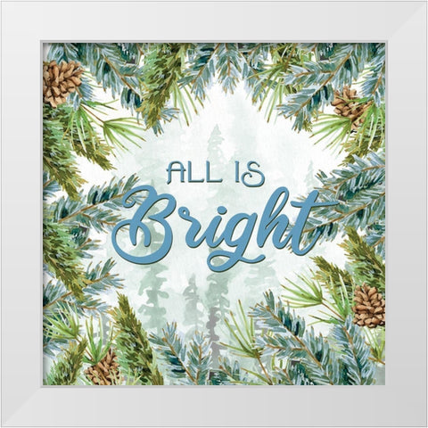 Woodland Christmas 4 White Modern Wood Framed Art Print by Allen, Kimberly