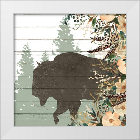 Woodland Floral 3 White Modern Wood Framed Art Print by Allen, Kimberly