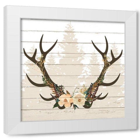 Woodland Floral 4 White Modern Wood Framed Art Print by Allen, Kimberly