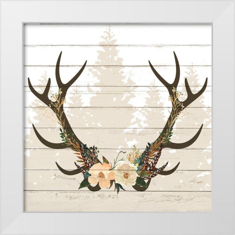 Woodland Floral 4 White Modern Wood Framed Art Print by Allen, Kimberly