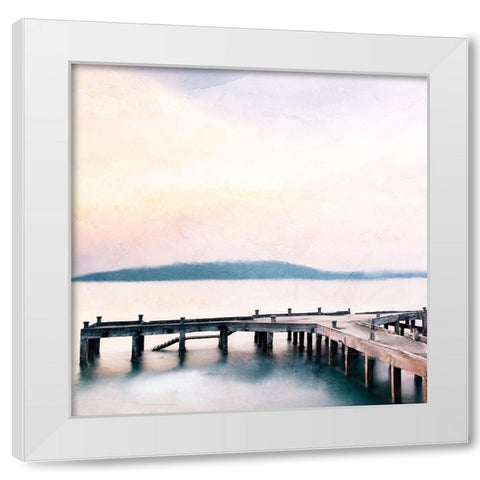 Pier Light White Modern Wood Framed Art Print by Allen, Kimberly