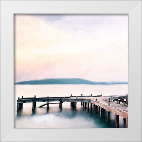 Pier Light White Modern Wood Framed Art Print by Allen, Kimberly