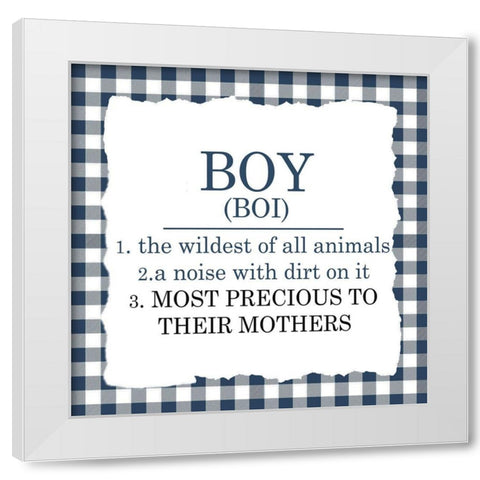 Boy Plaid 2 White Modern Wood Framed Art Print by Allen, Kimberly
