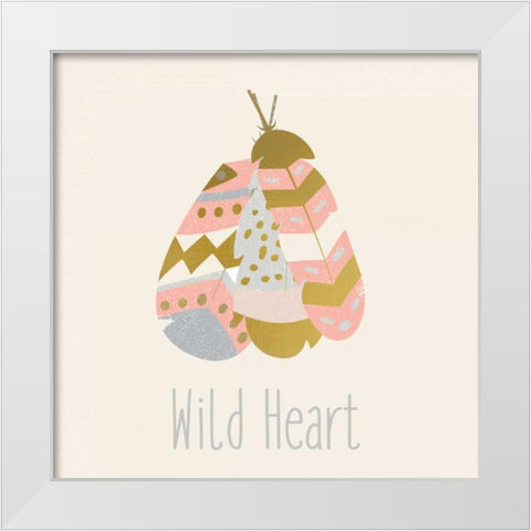 Wild Hearts White Modern Wood Framed Art Print by Allen, Kimberly