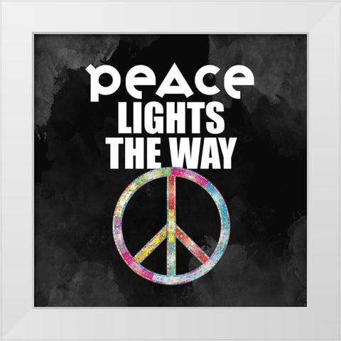 Peace Lights White Modern Wood Framed Art Print by Allen, Kimberly