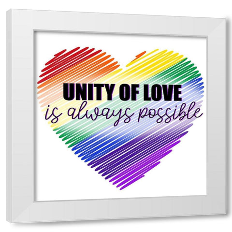Unity of Love White Modern Wood Framed Art Print by Allen, Kimberly