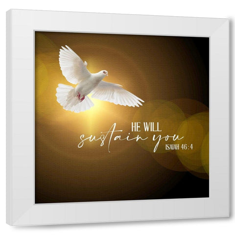 He Will White Modern Wood Framed Art Print by Allen, Kimberly