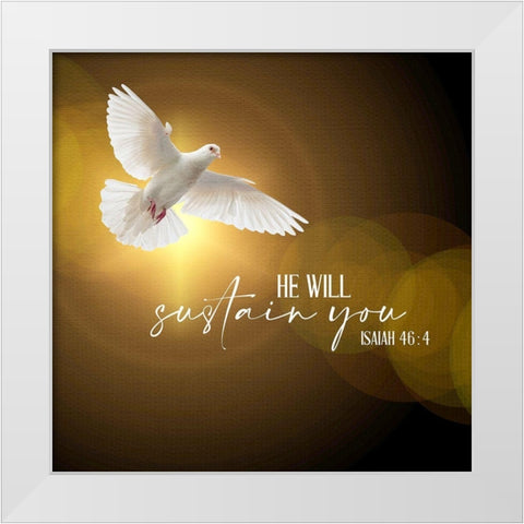 He Will White Modern Wood Framed Art Print by Allen, Kimberly