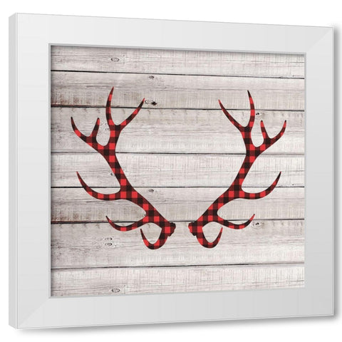 Antlers 2 White Modern Wood Framed Art Print by Allen, Kimberly