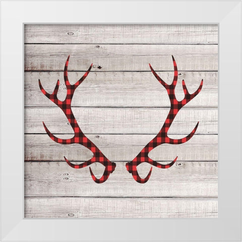 Antlers 2 White Modern Wood Framed Art Print by Allen, Kimberly