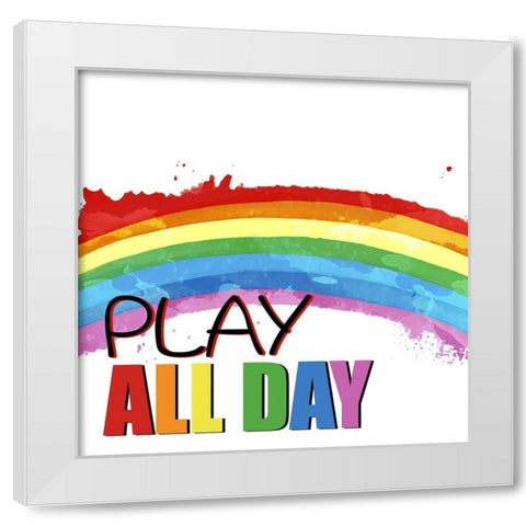Play All Day 1 White Modern Wood Framed Art Print by Allen, Kimberly