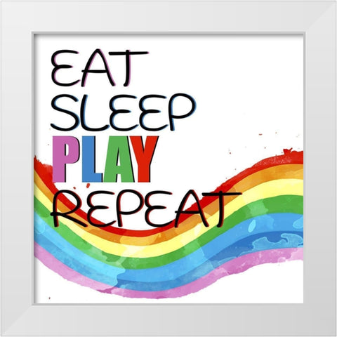 Play All Day 2 White Modern Wood Framed Art Print by Allen, Kimberly