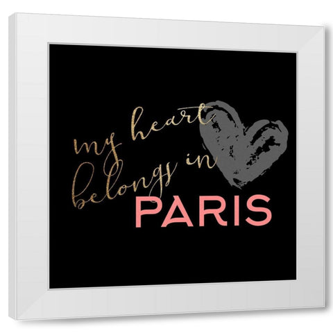 Paris Heart 3 White Modern Wood Framed Art Print by Allen, Kimberly