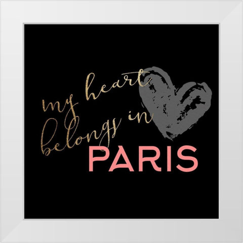 Paris Heart 3 White Modern Wood Framed Art Print by Allen, Kimberly