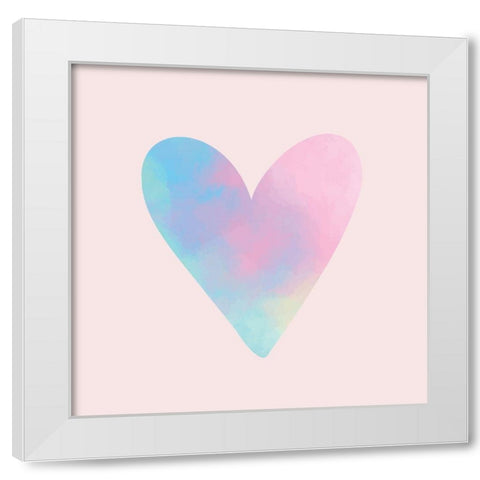 Heart Watercolor White Modern Wood Framed Art Print by Allen, Kimberly