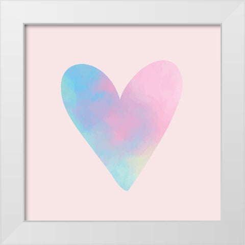 Heart Watercolor White Modern Wood Framed Art Print by Allen, Kimberly