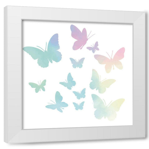 Butterflies White Modern Wood Framed Art Print by Allen, Kimberly