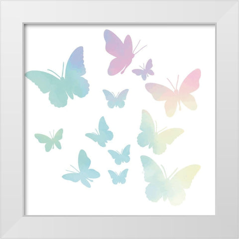 Butterflies White Modern Wood Framed Art Print by Allen, Kimberly
