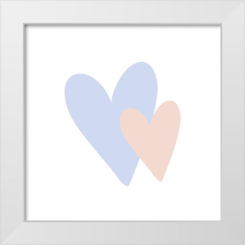 Hearts White Modern Wood Framed Art Print by Allen, Kimberly