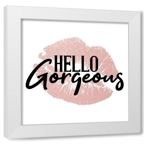 Hello White Modern Wood Framed Art Print by Allen, Kimberly