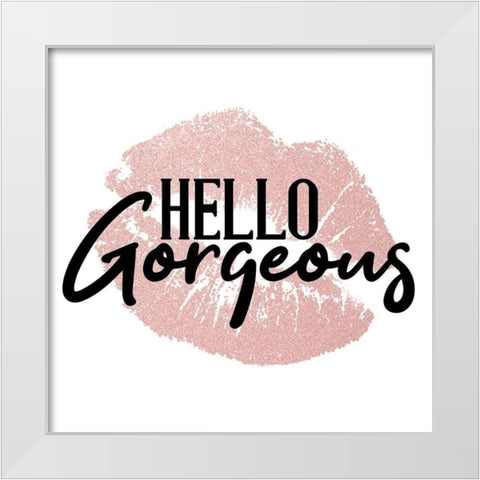 Hello White Modern Wood Framed Art Print by Allen, Kimberly