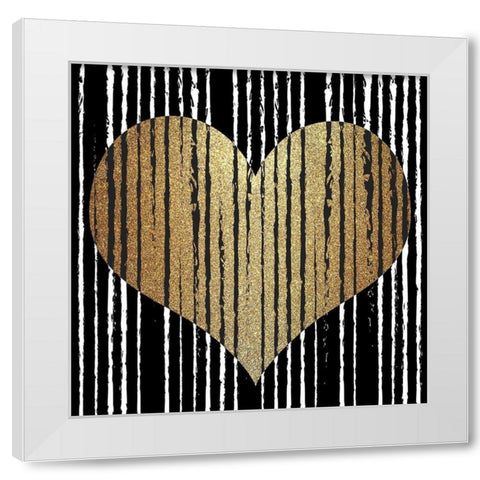 Heart Stripes White Modern Wood Framed Art Print by Allen, Kimberly