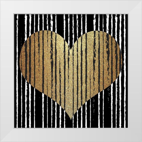 Heart Stripes White Modern Wood Framed Art Print by Allen, Kimberly