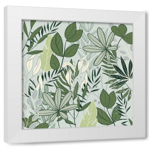 Leaf Love 1 White Modern Wood Framed Art Print by Allen, Kimberly