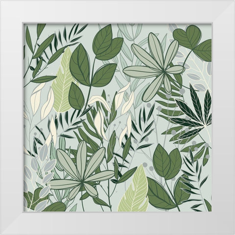 Leaf Love 1 White Modern Wood Framed Art Print by Allen, Kimberly