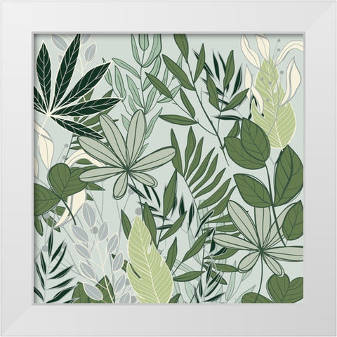 Leaf Love 2 White Modern Wood Framed Art Print by Allen, Kimberly