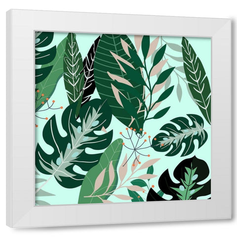 Mint Leaves 1 White Modern Wood Framed Art Print by Allen, Kimberly
