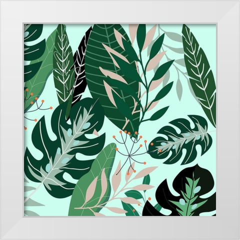 Mint Leaves 1 White Modern Wood Framed Art Print by Allen, Kimberly