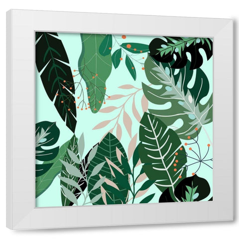 Mint Leaves 2 White Modern Wood Framed Art Print by Allen, Kimberly