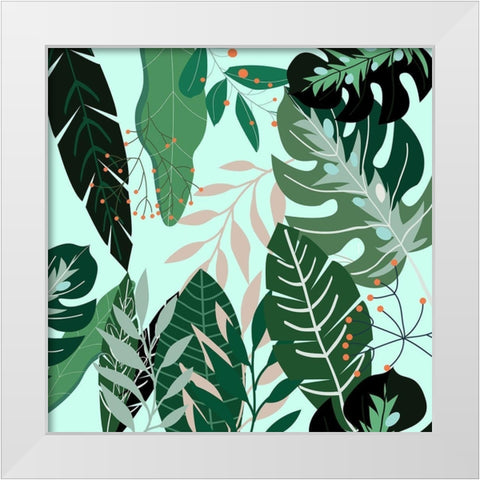 Mint Leaves 2 White Modern Wood Framed Art Print by Allen, Kimberly