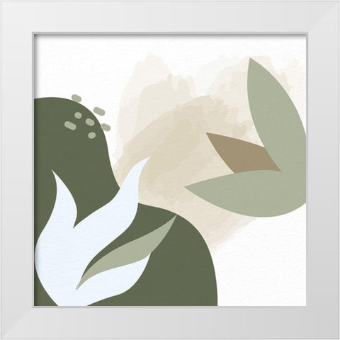Organic Greens 1 White Modern Wood Framed Art Print by Allen, Kimberly