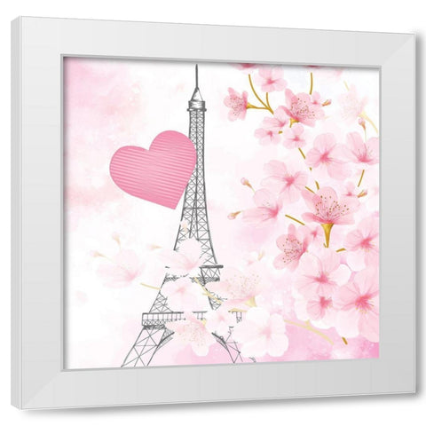 Cherry Blossom Paris 3 White Modern Wood Framed Art Print by Allen, Kimberly