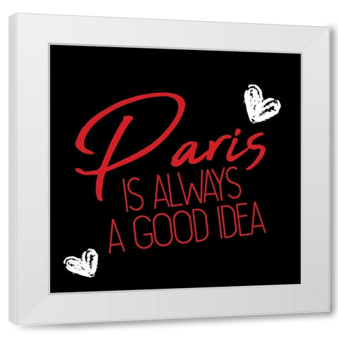 Paris Idea Love 2 White Modern Wood Framed Art Print by Allen, Kimberly