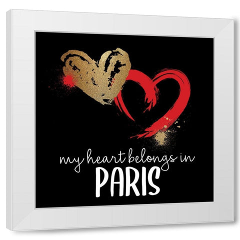 I Love Paris 2 White Modern Wood Framed Art Print by Allen, Kimberly