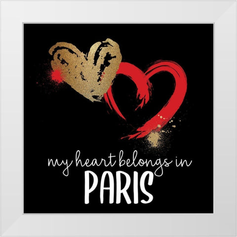 I Love Paris 2 White Modern Wood Framed Art Print by Allen, Kimberly