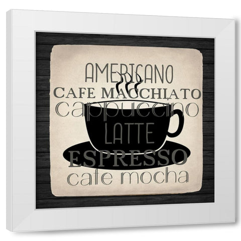 Coffee Gets Me 3 White Modern Wood Framed Art Print by Allen, Kimberly