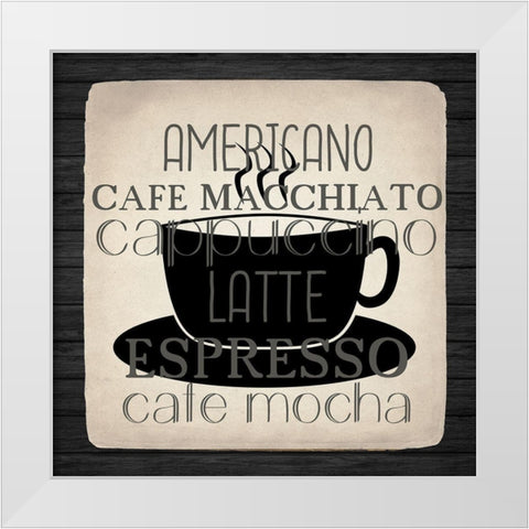 Coffee Gets Me 3 White Modern Wood Framed Art Print by Allen, Kimberly